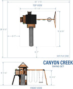 Backyard Discovery Cedar Wood Swing Set With Wave Slide, Clubhouse, Play Kitchen, Belt And Web Swings - Canyon Creek