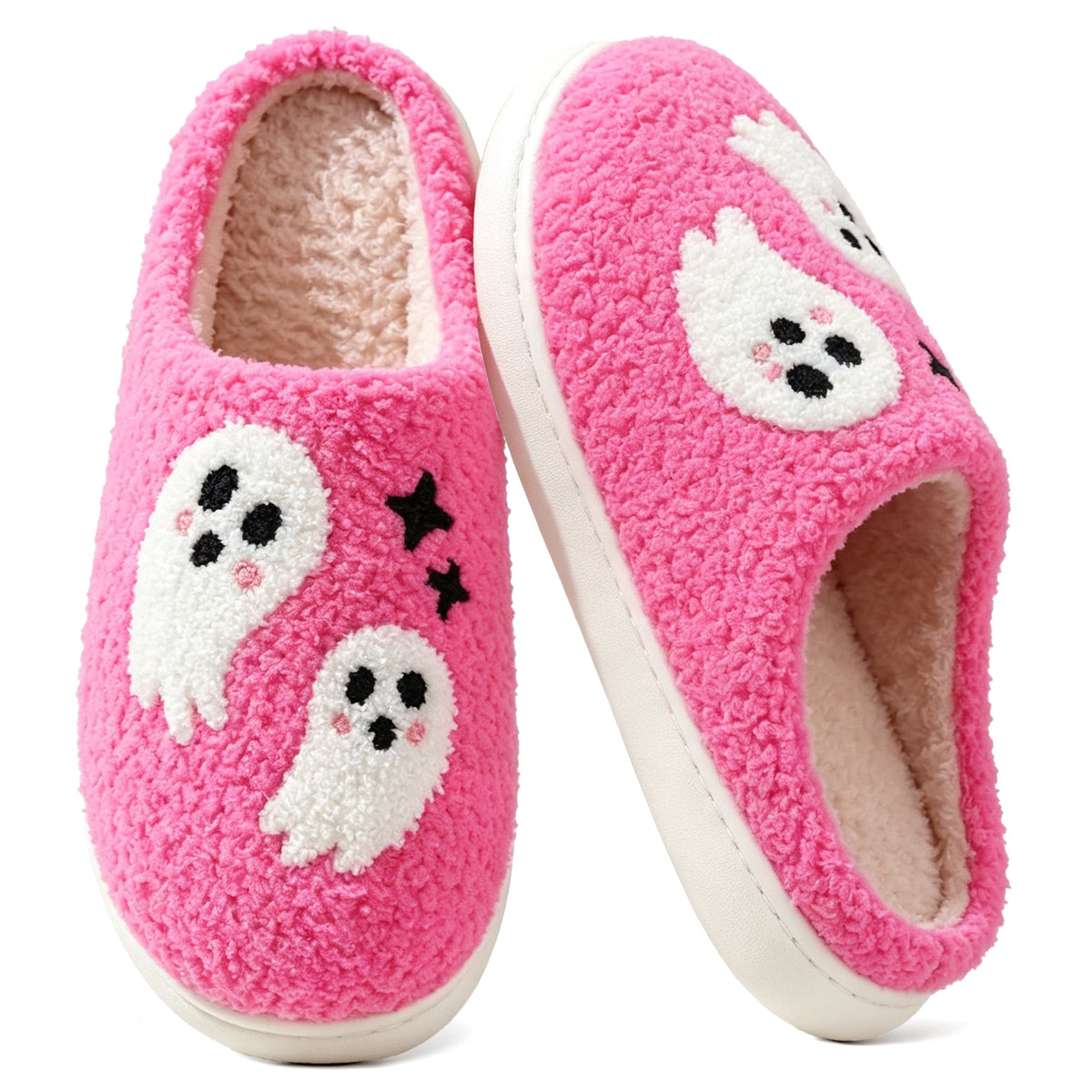 BERANMEY Halloween Slippers for Women Perfect Soft Plush Comfy Warm Slip-On Cute Womens Slippers Indoor Fluffy House Slippers for Women and Men Non-slip Fuzzy Flat Slides