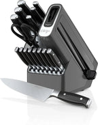 Ninja Foodi NeverDull 17 Piece Premium Knife System Block Set, Stainless Steel/Black - K32017