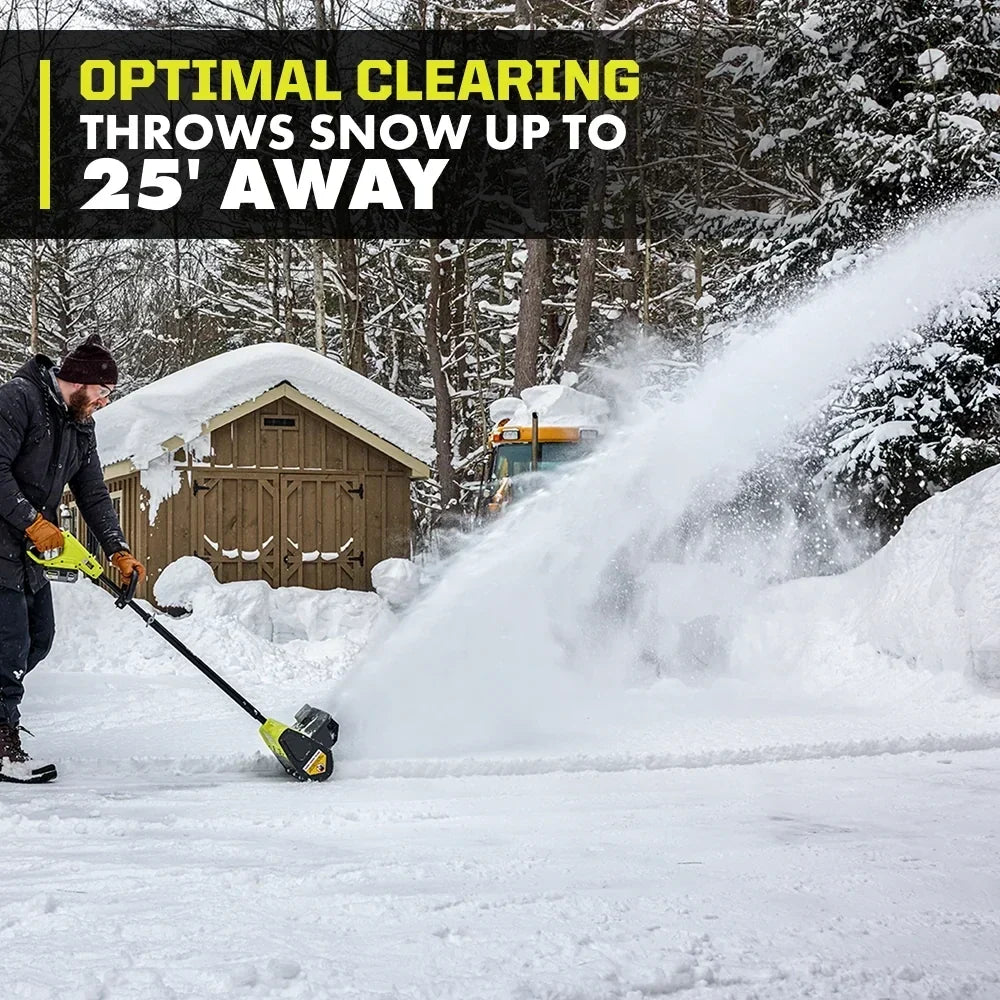 RYOBI 18V ONE+ 10" Snow Shovel Kit - Throws Snow Up to 25' Away