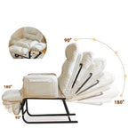 HDUTNGISN Recliner Armchair With Adjustable Backrest, White, 20 x 27.5 x 61.8 in