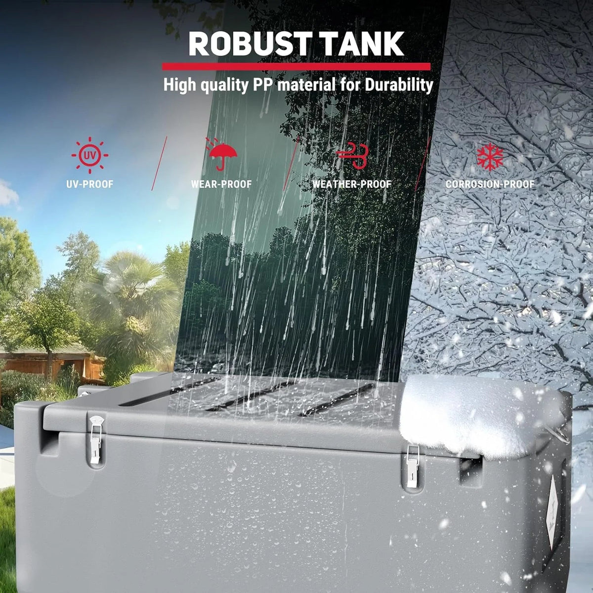 Fuel Transfer Tank, 50 Gallon, 12V DC 10.6 GPM Pump, Red