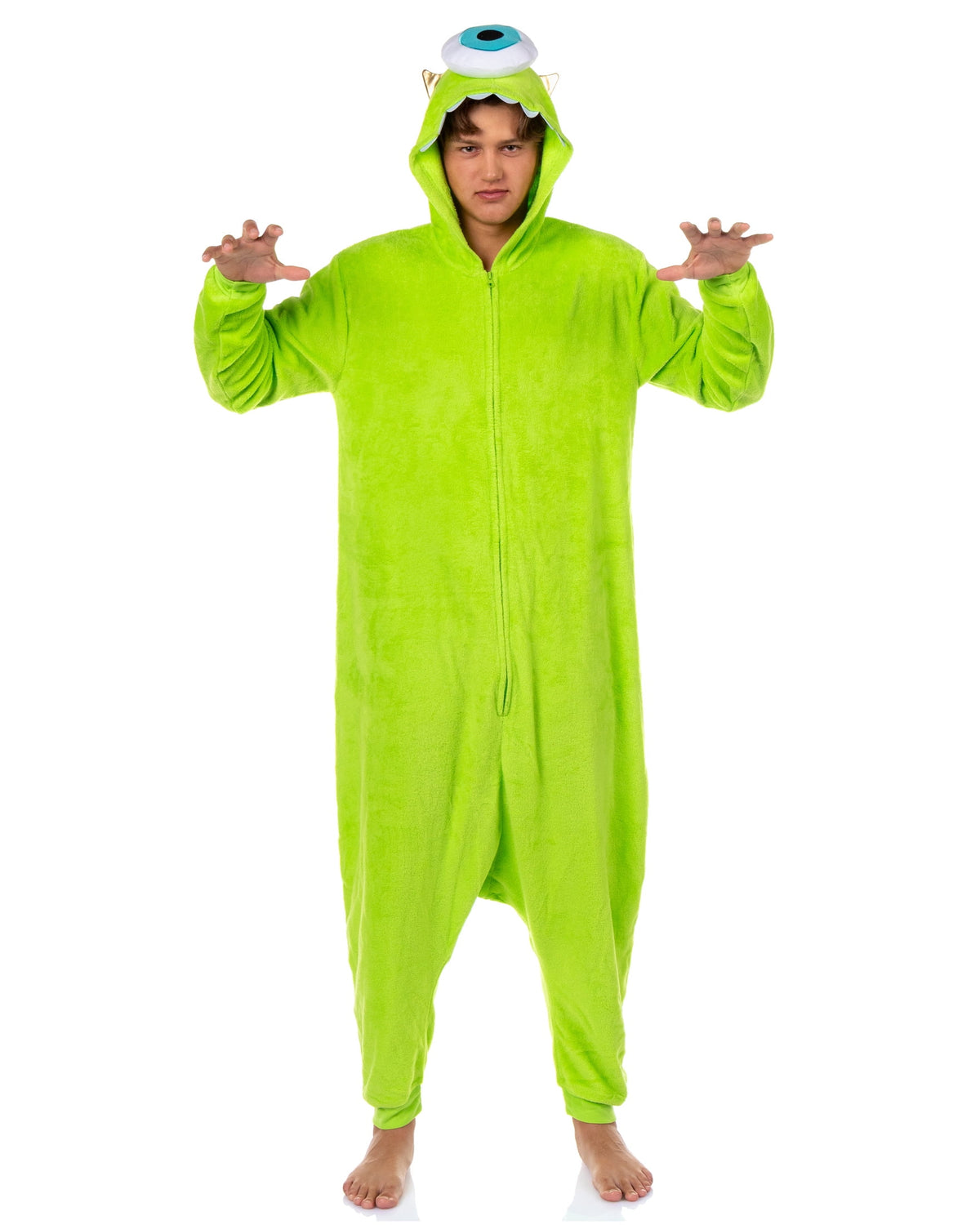 Disney Monsters Inc. Kigurumi Adult Mike Wazowski Costume Union Suit Fleece Onesie Pajama