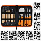 Halloween Pumpkin Carving Kit Pumpkin Carving Stickers Professional Detail Sculpting Tools Double-Side Sculpting Tool for Halloween Decoration