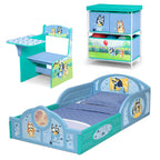 Delta Children Bluey 3-Piece Toddler Bedroom Set With Bed, Chair Desk And Toy Organizer - Blue