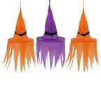 Light-Up Hanging Witch Hat Decorations, Orange and Purple, 6", 3 Count, Halloween by Way To Celebrate