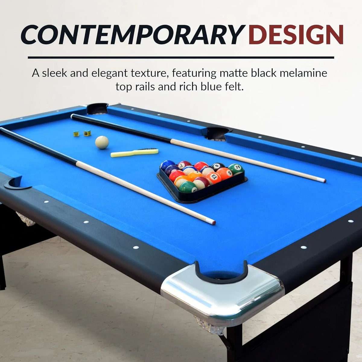 Hathaway Fairmont 6 Ft Portable Pool Table, Blue - BG2574