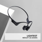 AfterShokz Aeropex Open-Ear Wireless Bone Conduction Headphones With Sport Belt, Cosmic Black - 2.3