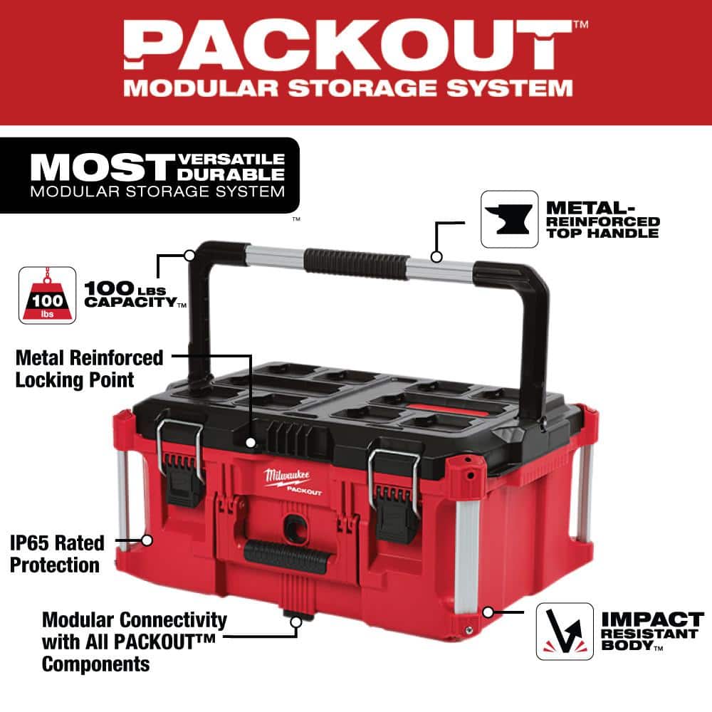 Milwaukee PACKOUT 22 in Rolling, Large and Medium Tool Box - 8426-8425-8424
