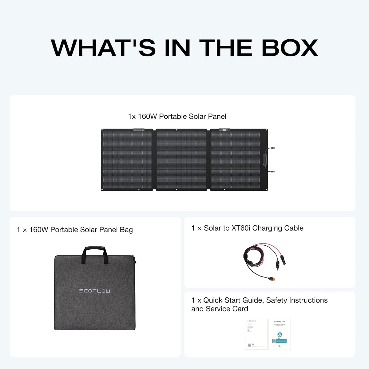 EF ECOFLOW 160 Watt Portable Foldable Solar Panel With Adjustable Kickstand - IP68