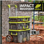 RYOBI LINK Modular Tool Storage Set, Rolling, Medium And Standard Tool Boxes, Green - STM201 STM102 STM101