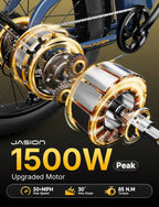 Jasion Electric Bike 1500W, 30+ MPH, 35-80 Miles, 26 in x 4 in Fat Tires - THUNDER