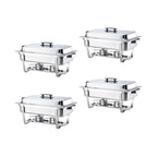 Alpha Living Stainless Steel Chafing Dish Set, 4 Pack, 8 Quart - 24 x 15.5 x 14.38 Inches