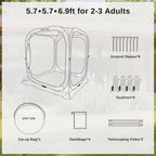 EAST OAK Pop-Up Screen House Tent 10 x 10 FT With Carry Bag