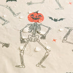 Way To Celebrate Halloween PEVA Tablecloth, For Table 60" x 102" - Skeleton Pumpkin Head Toss