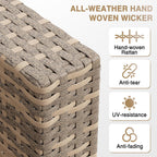 Aoxun 7-Piece Outdoor Wicker Patio Conversation Set With Thick Cushions