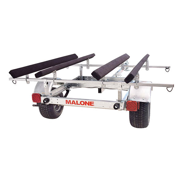 Malone Kayak Trailer Package, 600 lb Capacity, Galvanized Steel, LED Lights, 70 MPH Tires - LowMax 2
