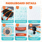 FunWater Inflatable Stand Up Paddle Board, 11 ft x 32 in x 6 in - SUP Paddle Accessories