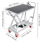 BENTISM Hydraulic Lift Table Cart, 500 lbs, 28 x 18 inches, Gray - TF23