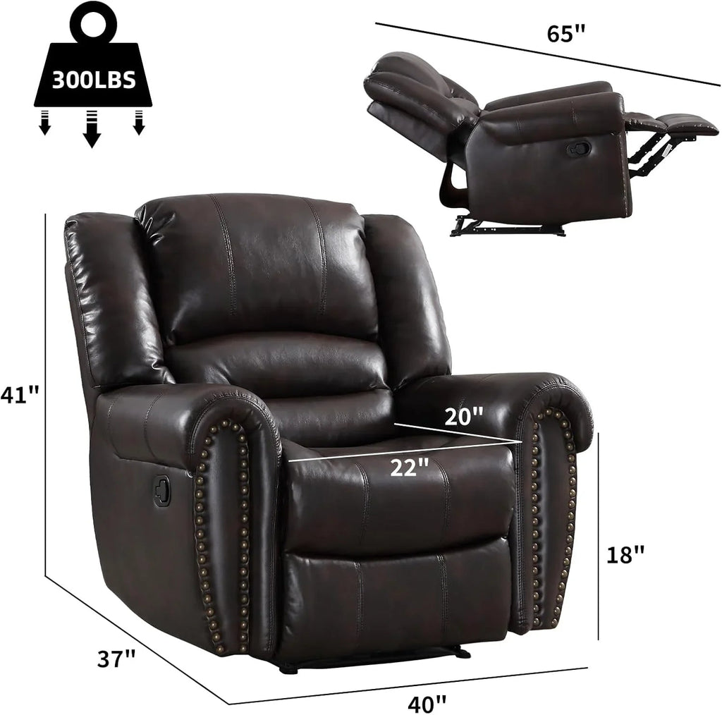 CANMOV Manual Recliner Chair, Nut Brown
