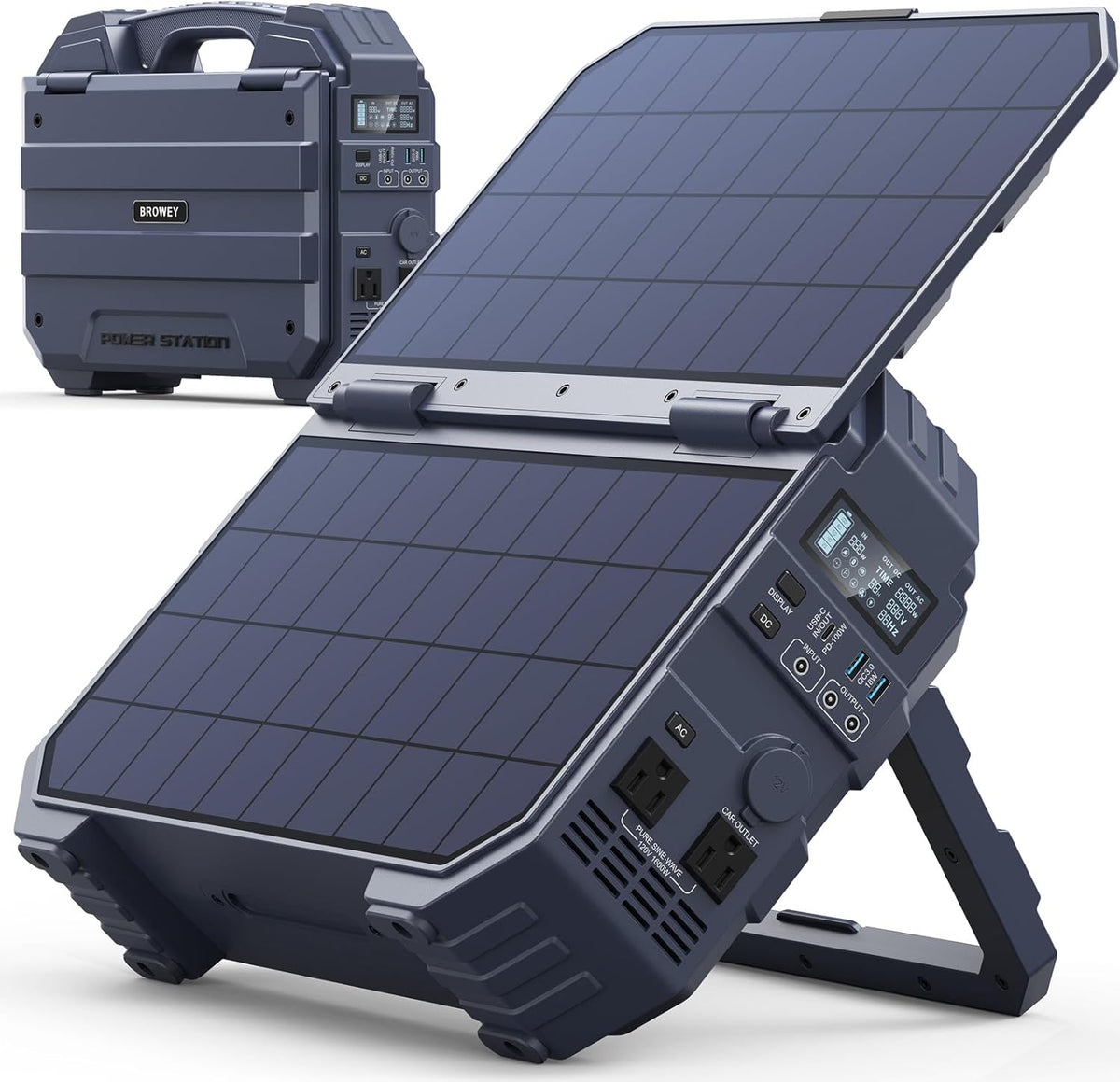 BROWEY Portable Power Station 1024Wh LiFePO4 1600W (3200W Peak) Dark Blue - S1600