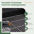 Captiva Designs 4-Burner Propane Gas Grill With Side Burner, 42,000 BTU, Silver - GR001