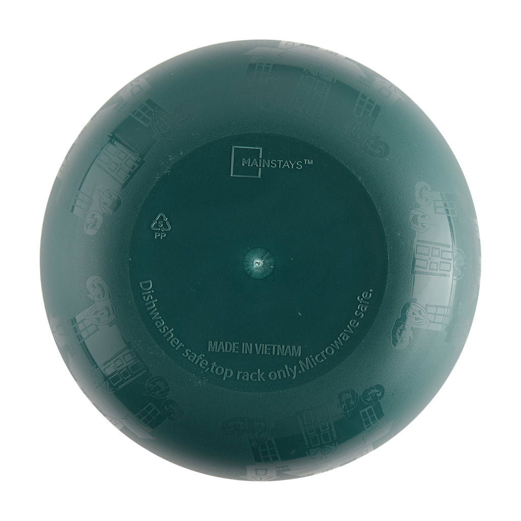 Mainstays 38 Ounce Round Plastic Etched Haunted House Bowl, Teal