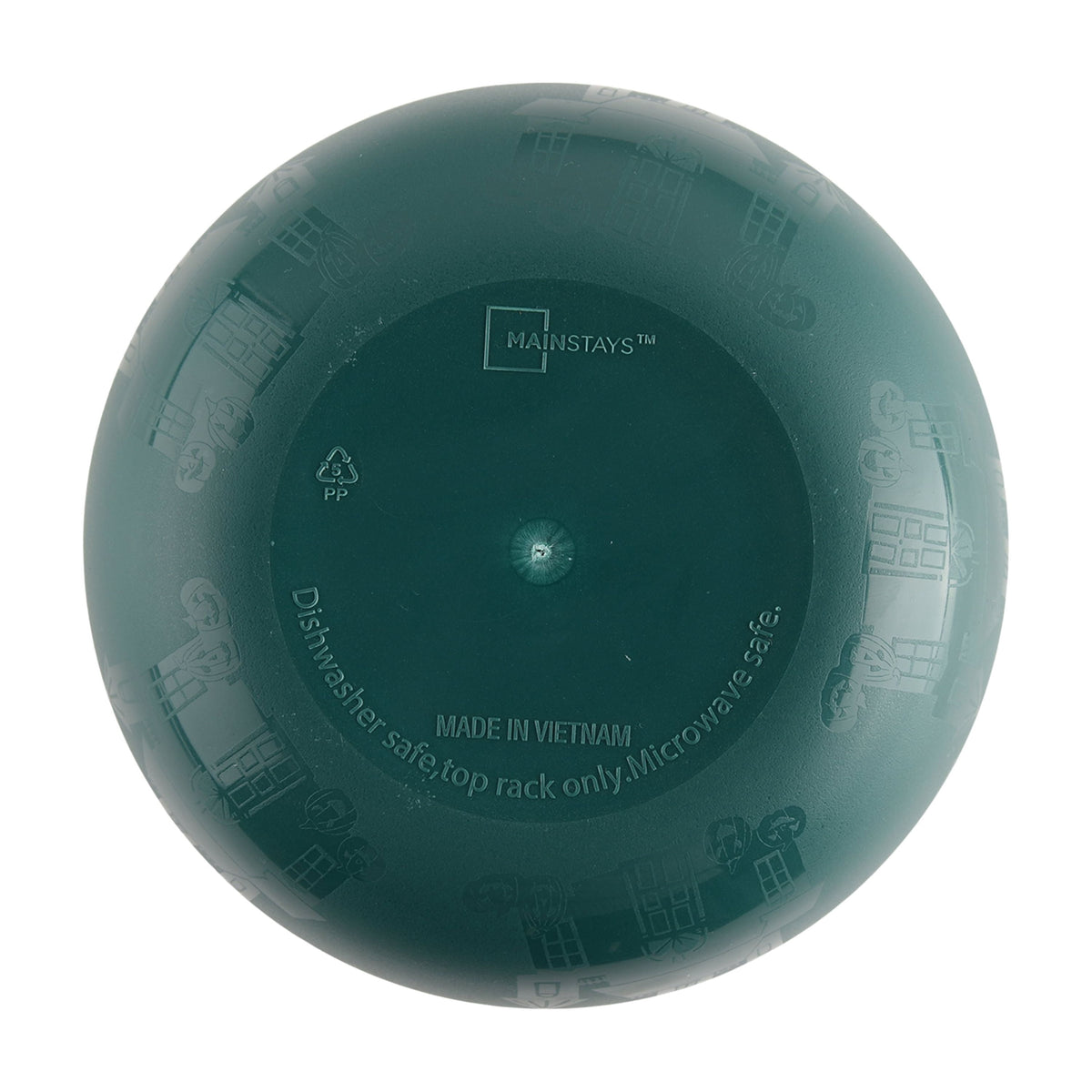 Mainstays 38 Ounce Round Plastic Etched Haunted House Bowl, Teal