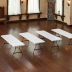 Lifetime Commercial Stacking Folding Tables, White, 4-Pack, 8 ft x 30 in - 80344