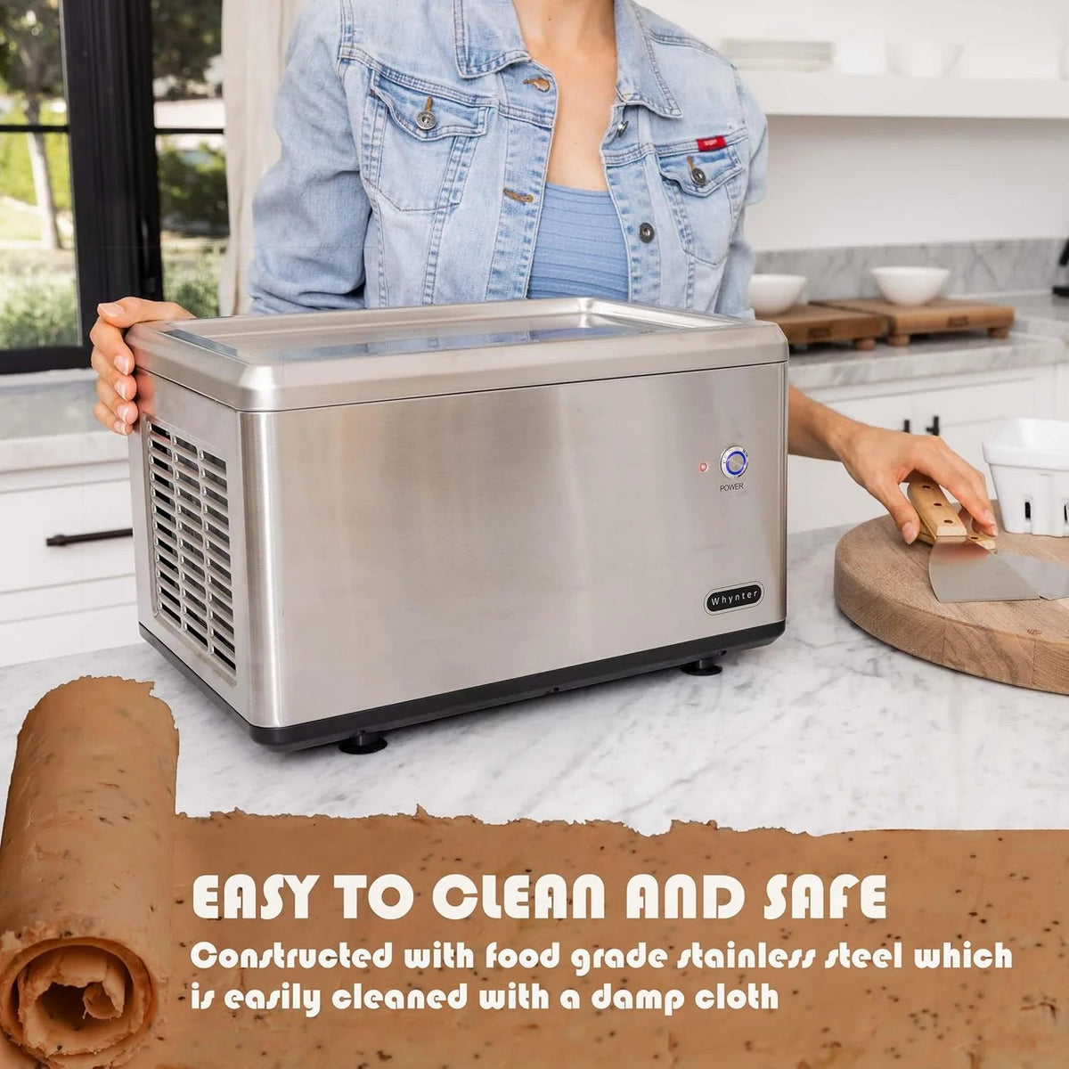 Whynter Rolled Ice Cream Maker With Compressor, 0.5-Quart Stainless Steel - ICR-300SS