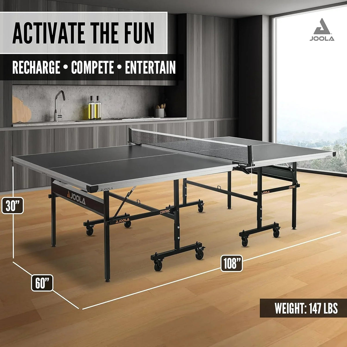 JOOLA Inside Professional Indoor Ping Pong Table, 13mm MDF, 108in x 60in x 30in - Inside