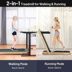 2 In 1 Folding Treadmill, 2.25 HP, 40 in x 16 in Running Area, Dual Display And App Control
