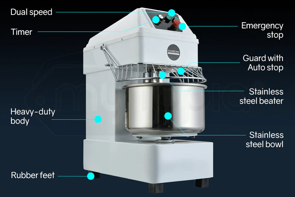 EuroChef Commercial Spiral Dough Mixer, 20L 1500W 8kg - EUC-DMX-5 COKDMXEUCA205
