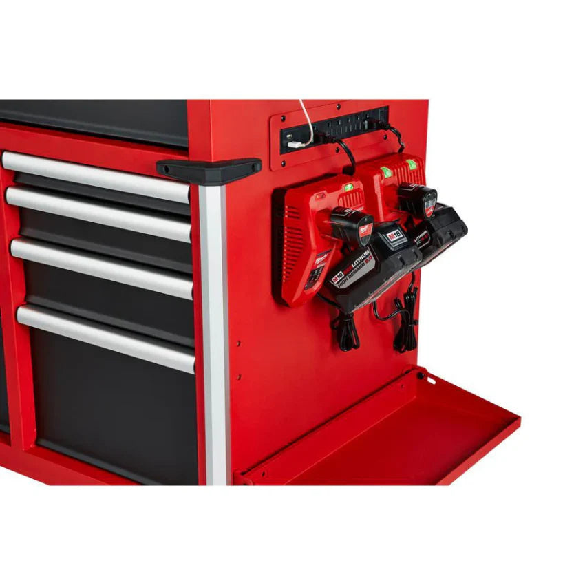 Milwaukee High Capacity 56 in 18-Drawer Steel Tool Chest And Cabinet Combo - Red And Black