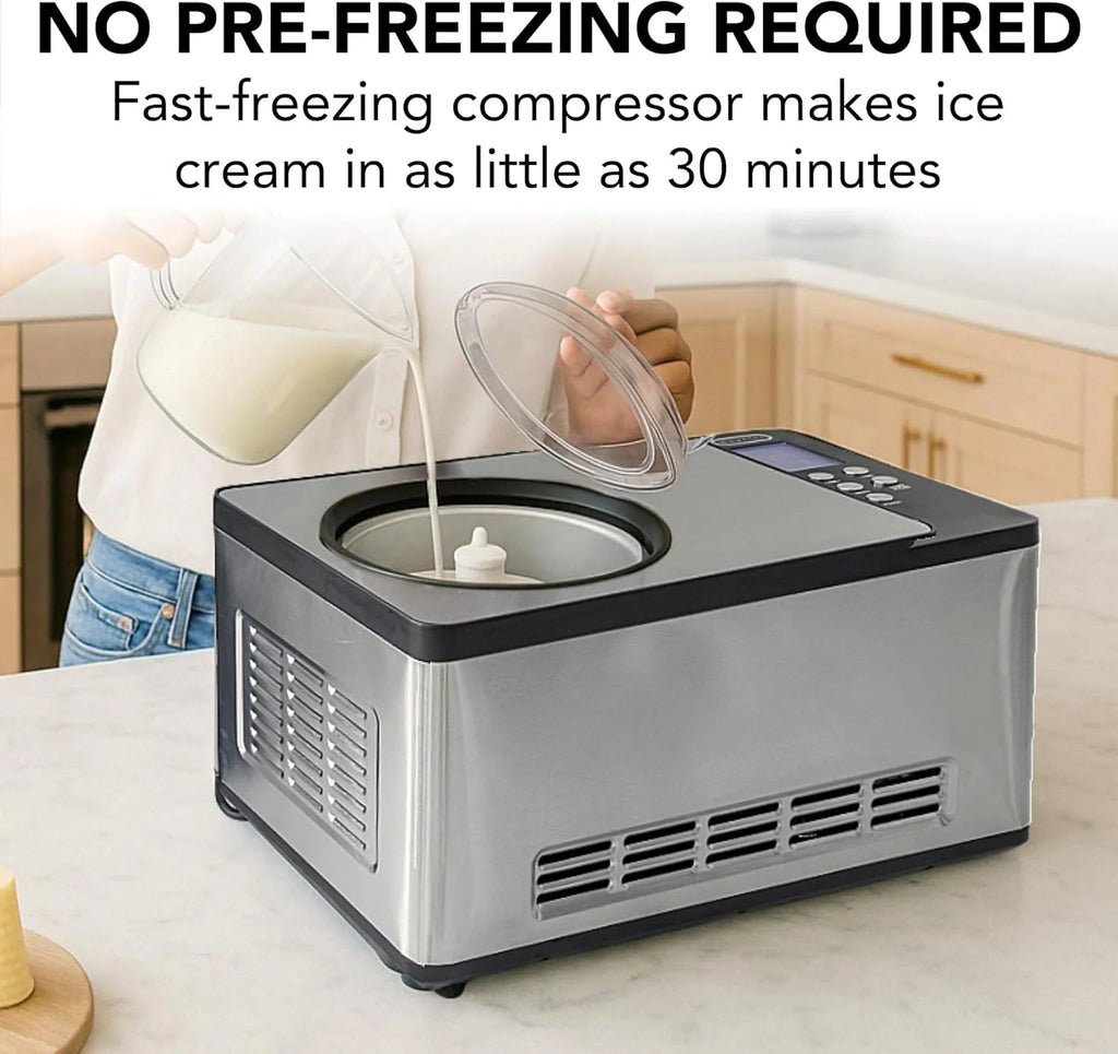 Whynter Rolled Ice Cream Maker With Compressor, 0.5-Quart Stainless Steel - ICR-300SS
