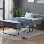 Puremind Folding Bed With 4 Inch Foam Mattress, 75 x 31 in, Lockable Wheels - Standard