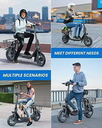 URBANMAX Electric Scooter With Seat, 450W, 22 Miles, Black - C1