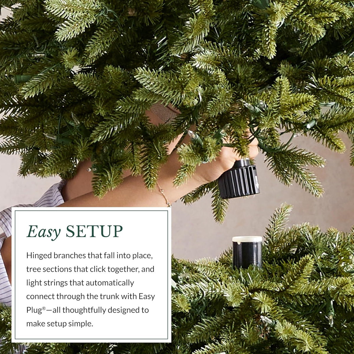 Balsam Hill Artificial Christmas Tree 7.5ft Pre-Lit Classic Blue Spruce With 1000 Clear Incandescent Lights