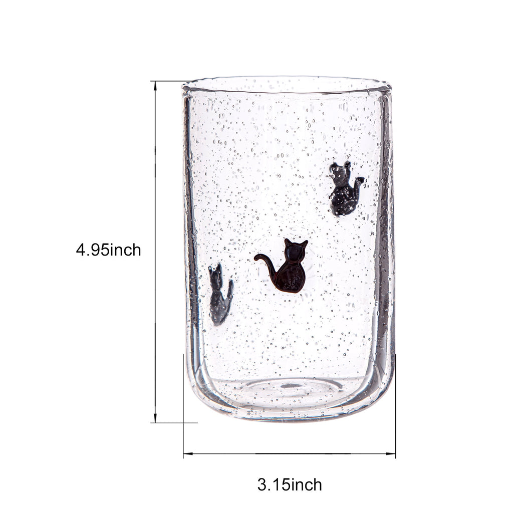 Way to Celebrate 16 oz Cat Charm Drinking Glass, 2-Pack