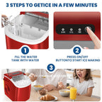 KISSAIR Portable Countertop Ice Maker, 26 lbs/24H - HZB-12/H