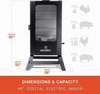 Masterbuilt 40 inch Digital Electric Smoker With Window, Legs, 4 Racks, Black
