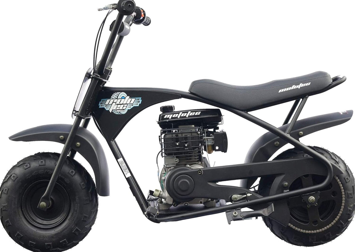 MotoTec 105CC 3.5HP Mini Bike, Black, Alloy Steel, 23mph - KN110-A