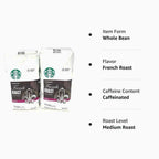 Starbucks French Roast Whole Bean Coffee 80 Oz - 2 x 40 Oz Packs